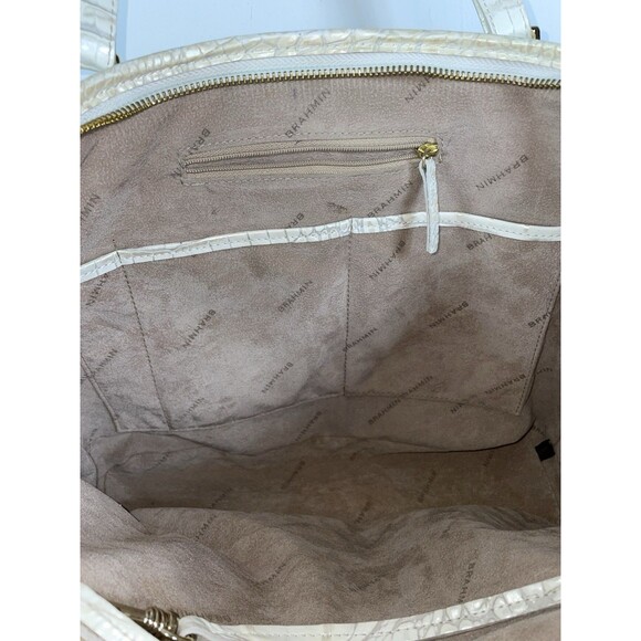 BRAHMIN Asher Tote Purse Vintage Bag White Medium - Picture 8 of 13